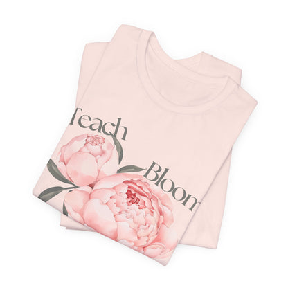 Teach Bloom Repeat Floral Tee — Teacher Appreciation Pink Peony Shirt