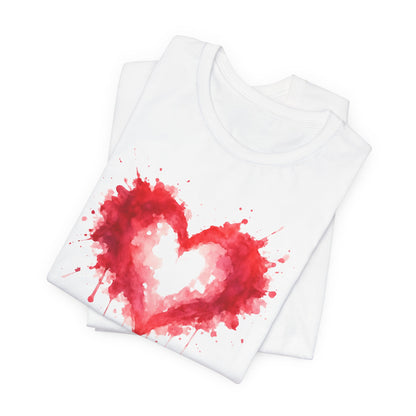 Watercolor Heart T-Shirt — Dripping Red Heart Tee