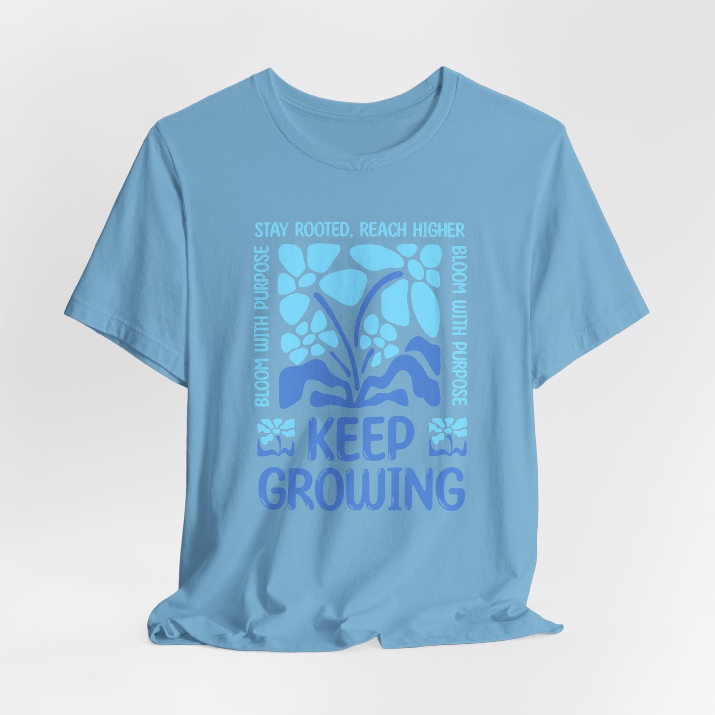 Keep Growing Plant Tee — Inspirational Botanical Graphic T‑Shirt