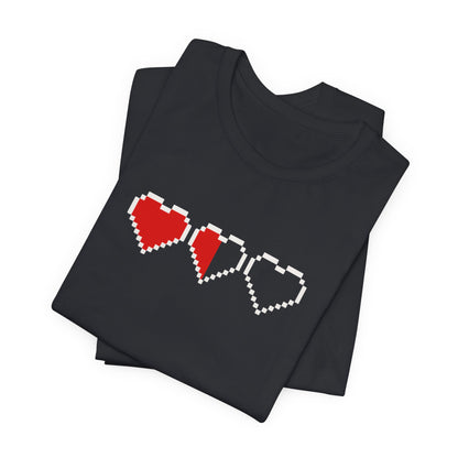 Pixel Heart Tee — Low Battery Love T‑Shirt