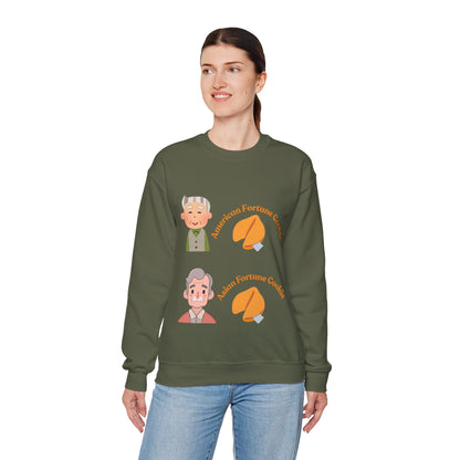 American vs Asian Fortune Cookie Crewneck – Funny Cozy Sweatshirt
