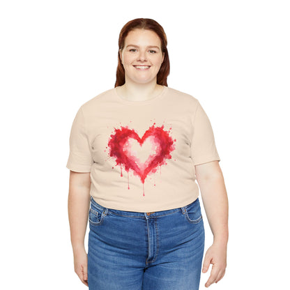 Watercolor Heart T-Shirt — Dripping Red Heart Tee