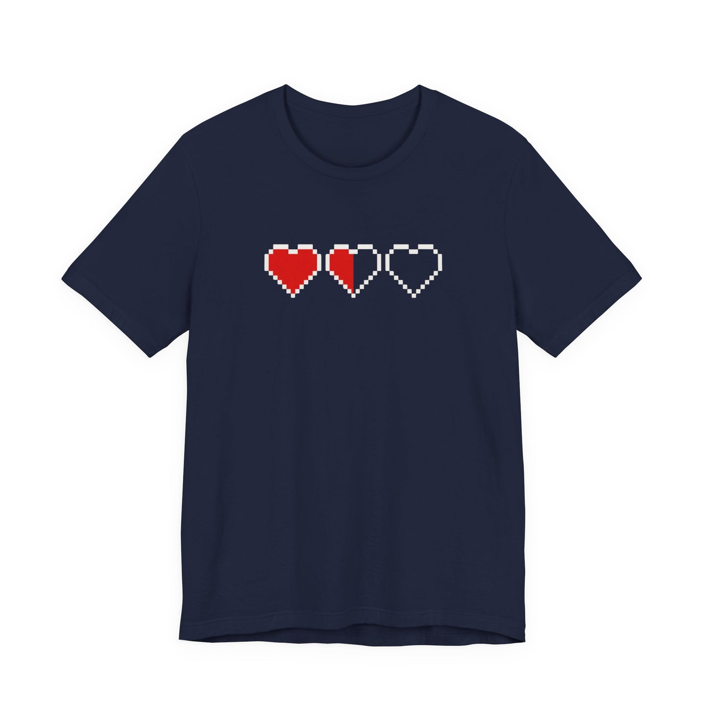 Pixel Heart Tee — Low Battery Love T‑Shirt