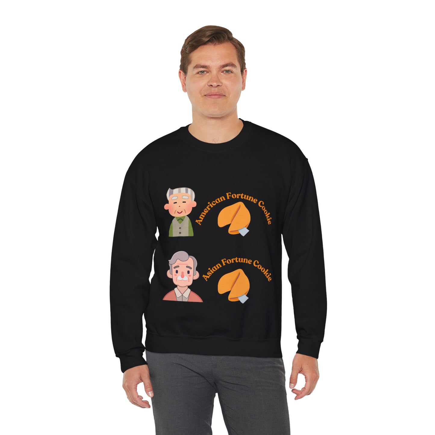 American vs Asian Fortune Cookie Crewneck – Funny Cozy Sweatshirt
