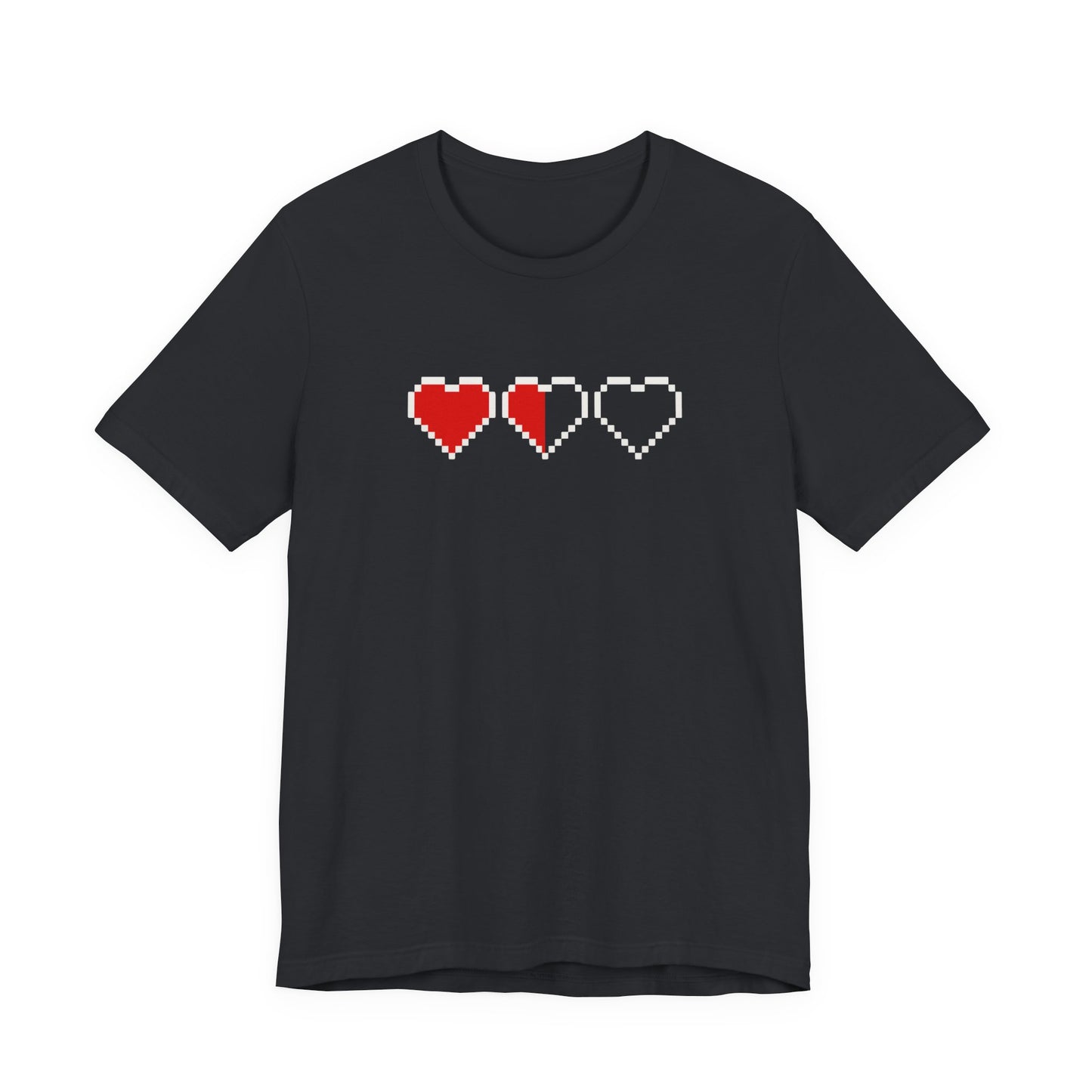 Pixel Heart Tee — Low Battery Love T‑Shirt