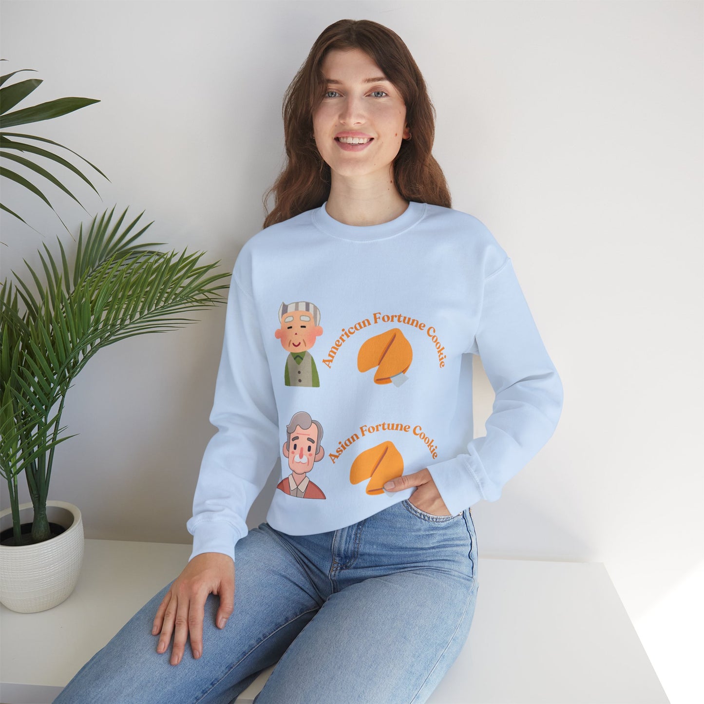 American vs Asian Fortune Cookie Crewneck – Funny Cozy Sweatshirt