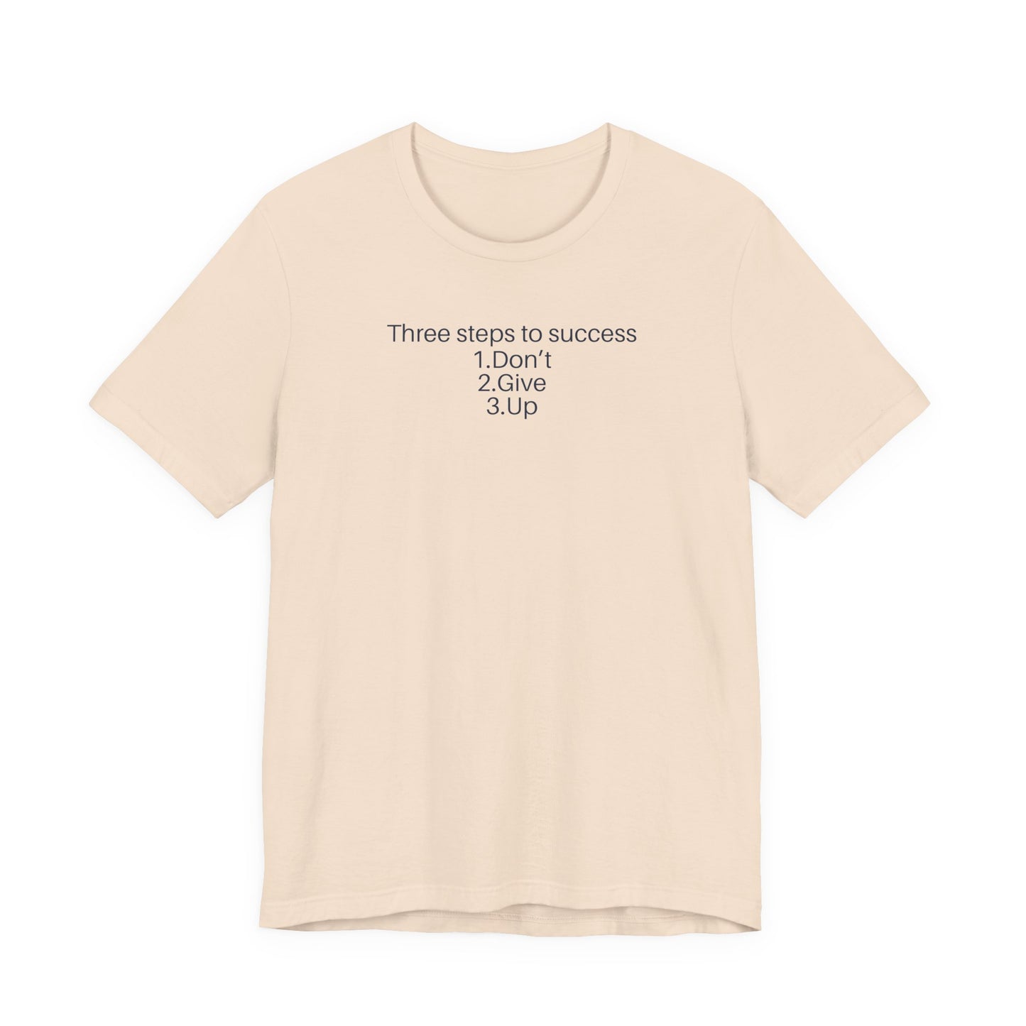 Three steps to success: 1. Don’t 2. Give 3. Up - Motivational Tee