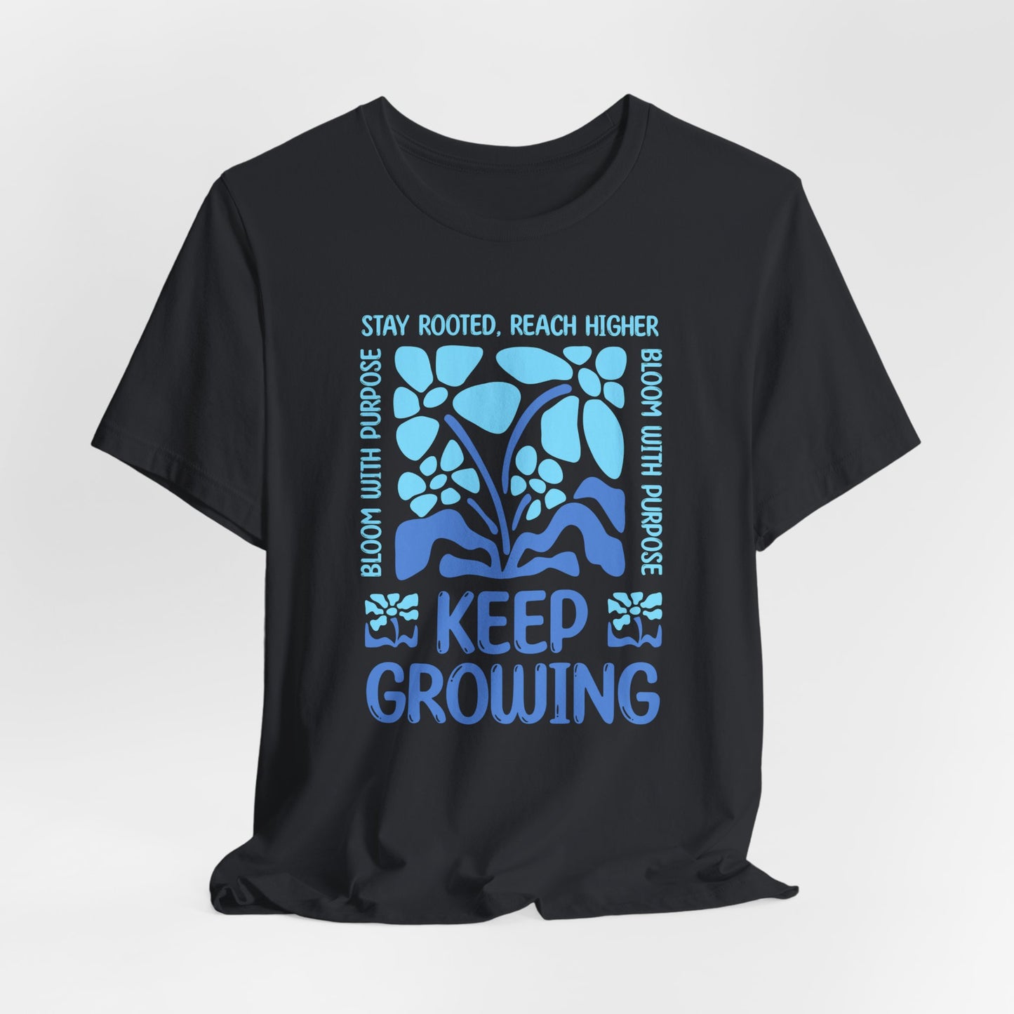 Keep Growing Plant Tee — Inspirational Botanical Graphic T‑Shirt